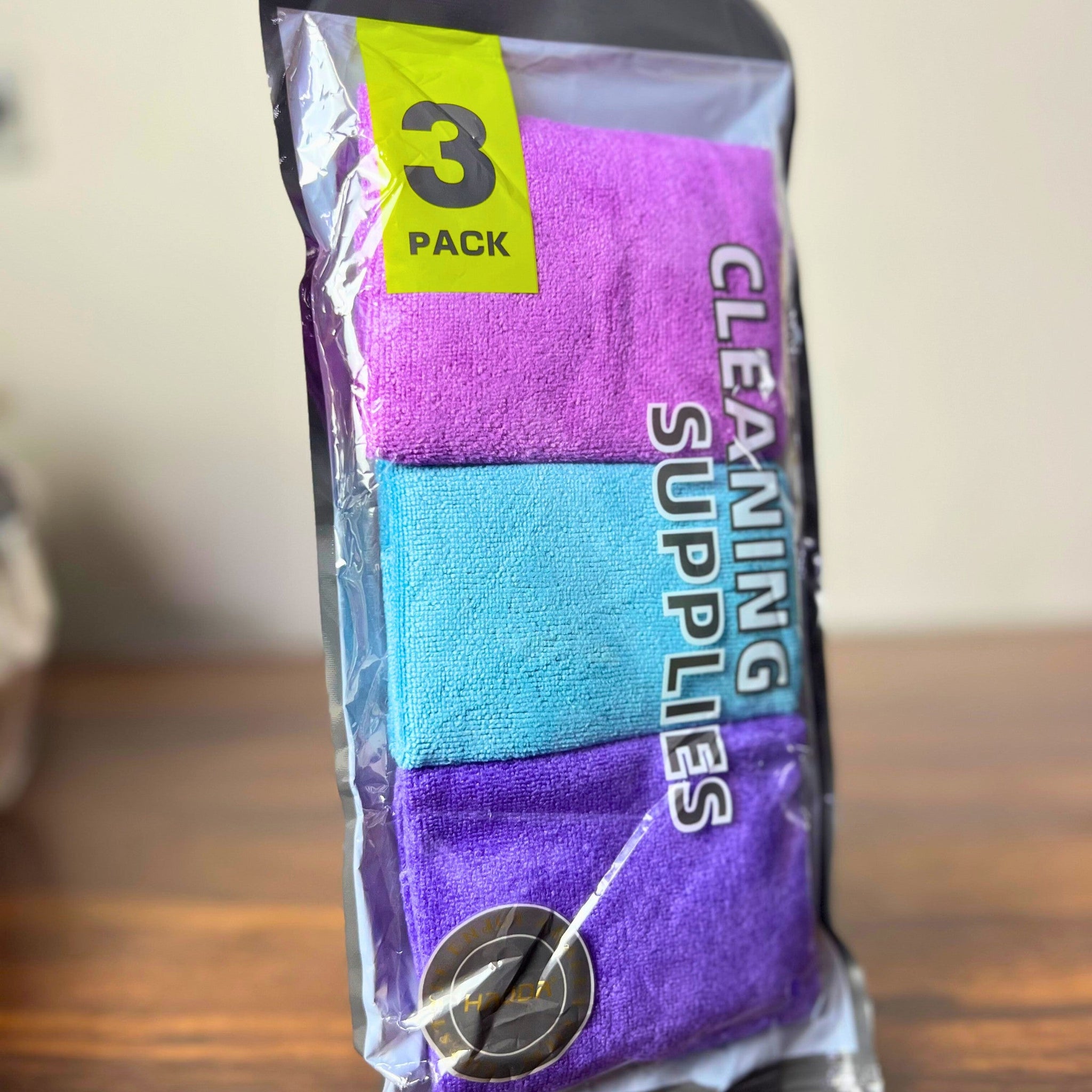 3-Pack Microfiber Cleaning Cloths – Lint-Free, Streak-Free Towels for Kitchen, Car, Glass & Home