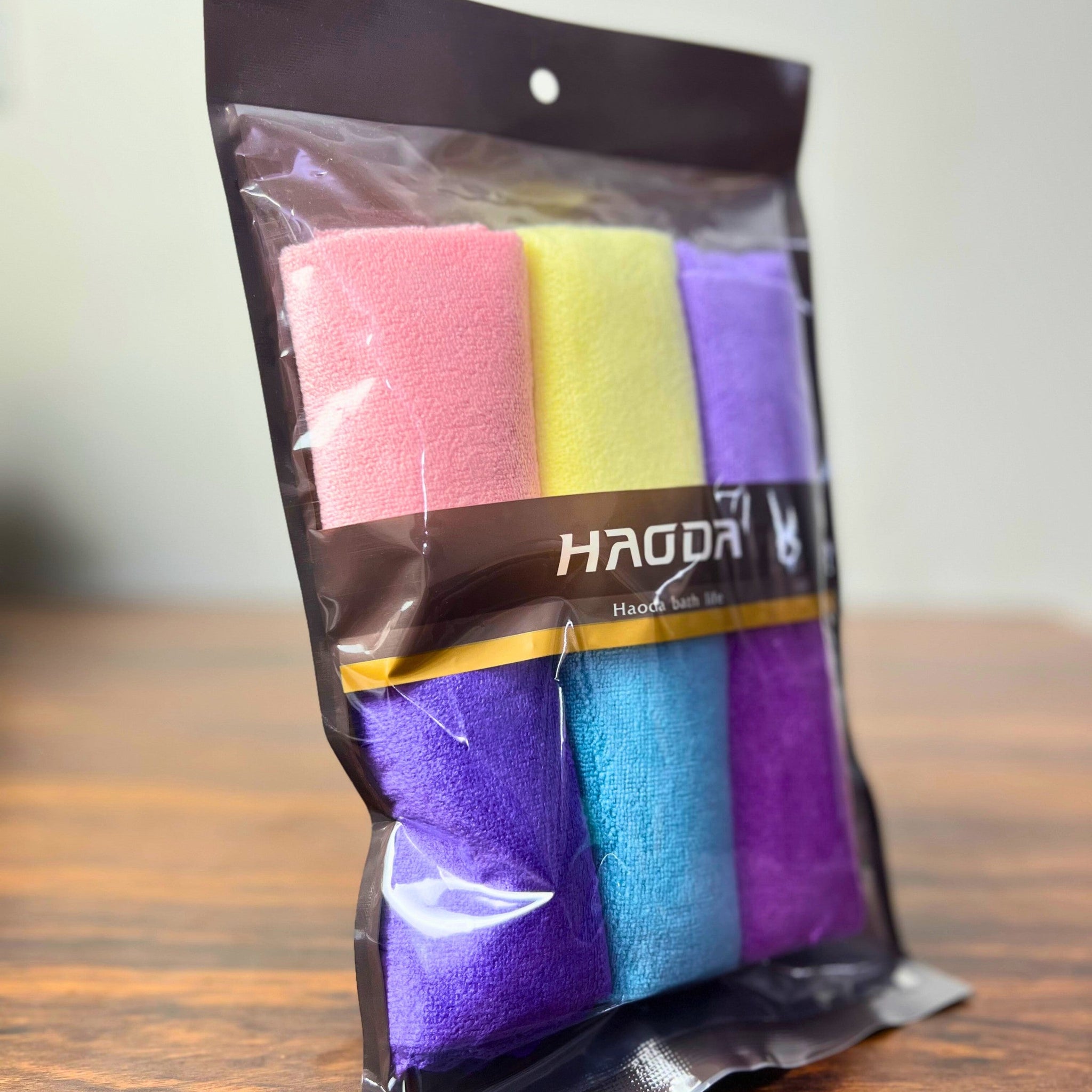 HAODA 6-Pack Microfiber Face & Body Washcloths – Quick-Dry, Lint-Free Towels for Bath, Gym, Travel & Makeup Removal