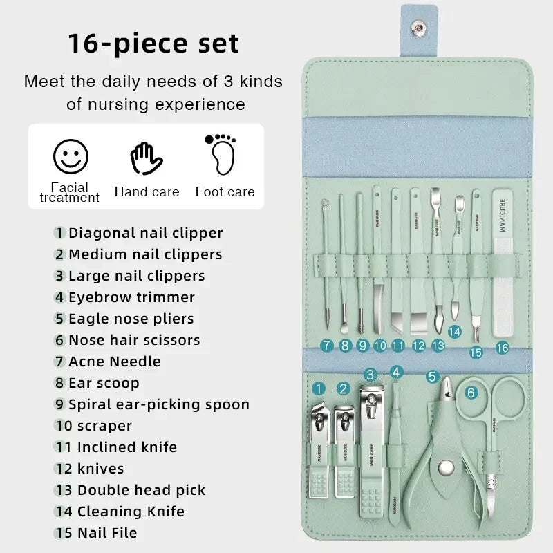 Personal Care Bundle Earwax Kit+16 Pcs Manicure Pedicure Set