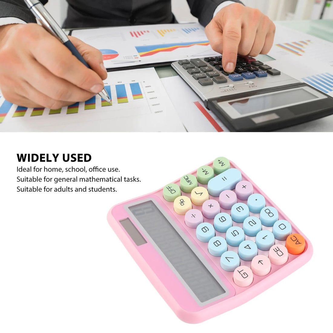 Calculator 12 Digit Colorful Calculator Mechanical Keyboard
