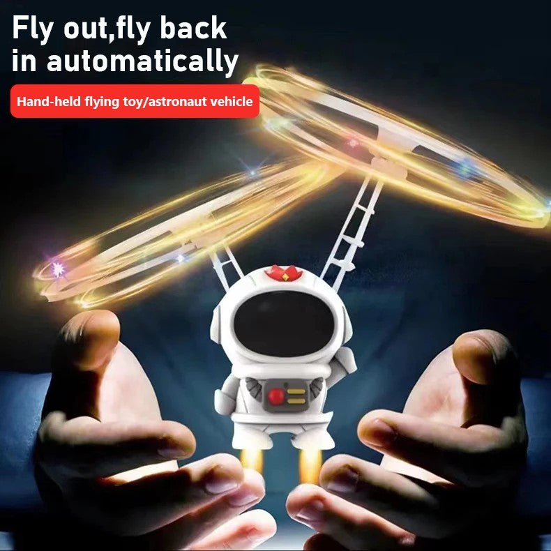 Flying Robot Astronaut Toy Aircraft High-Tech Hand-Controlled Drone Interactive Dual Wings with Lights Outdoor GiftS for Kids