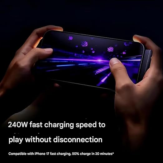 240W 2-in-1 C to C Cable with Phone Stand - data sync