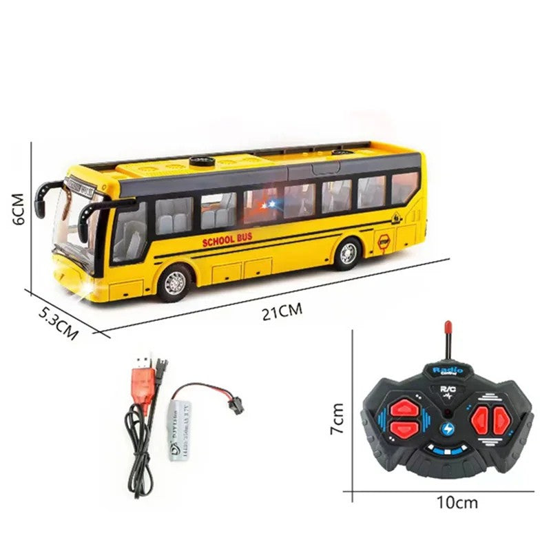 New Children Toy Car Charging Remote Control Car Wireless Remote Control Bus Tourist Sightseeing Bus Boy Toy Gift