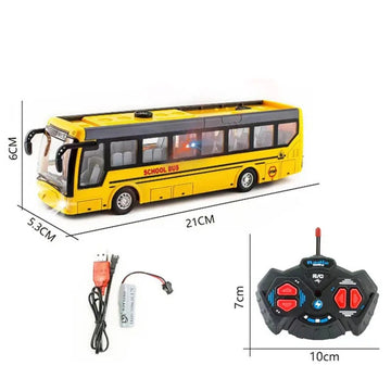 New Children Toy Car Charging Remote Control Car Wireless Remote Control Bus Tourist Sightseeing Bus Boy Toy Gift