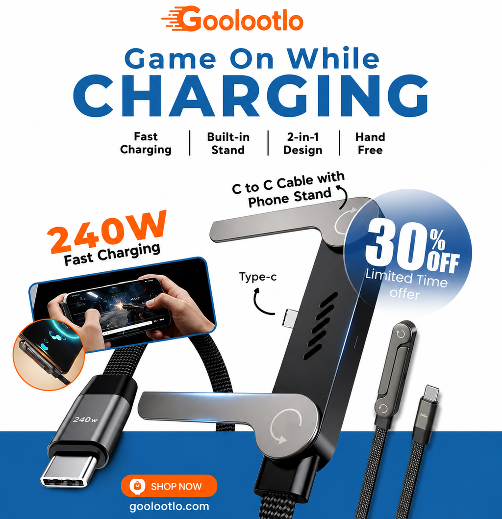 240W 2-in-1 C to C Cable with Phone Stand
