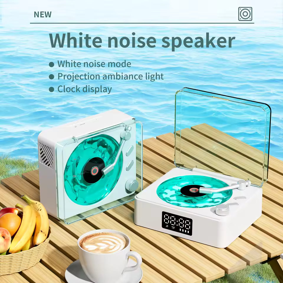 Mini Vinyl Player Sleep Aid Speakers White Noise Bluetooth Speaker Retro