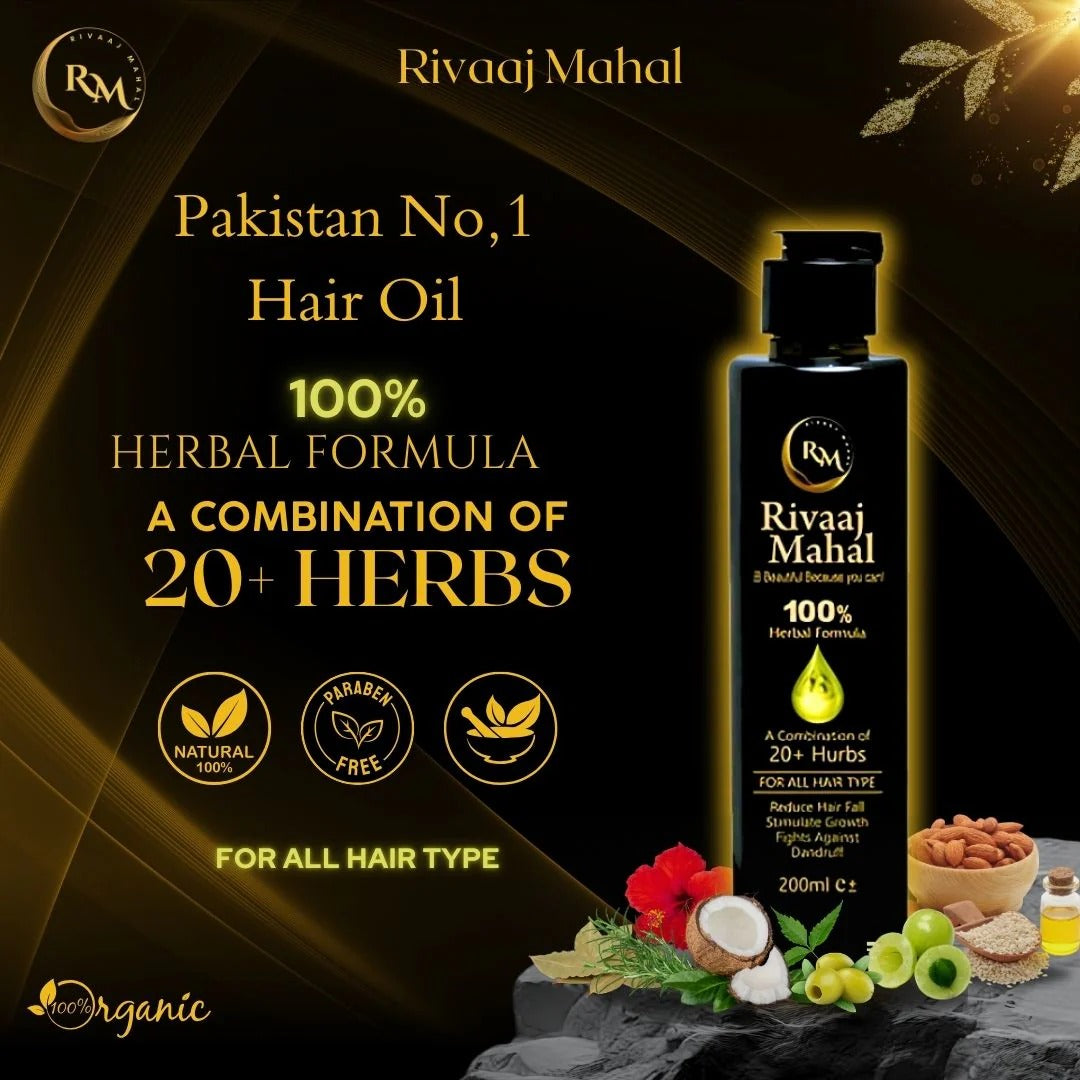 Natural & Organic Rivaaj Mahal Hair Oil - 💯 Guaranteed Results