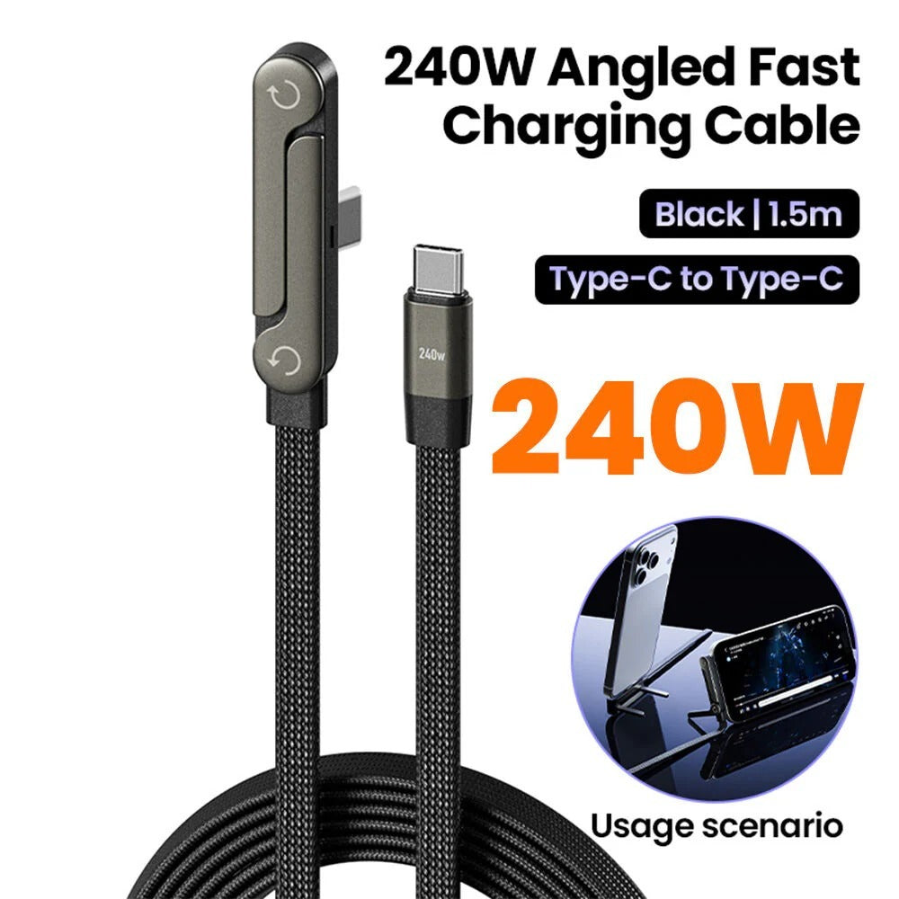 240W 2-in-1 C to C Cable with Phone Stand