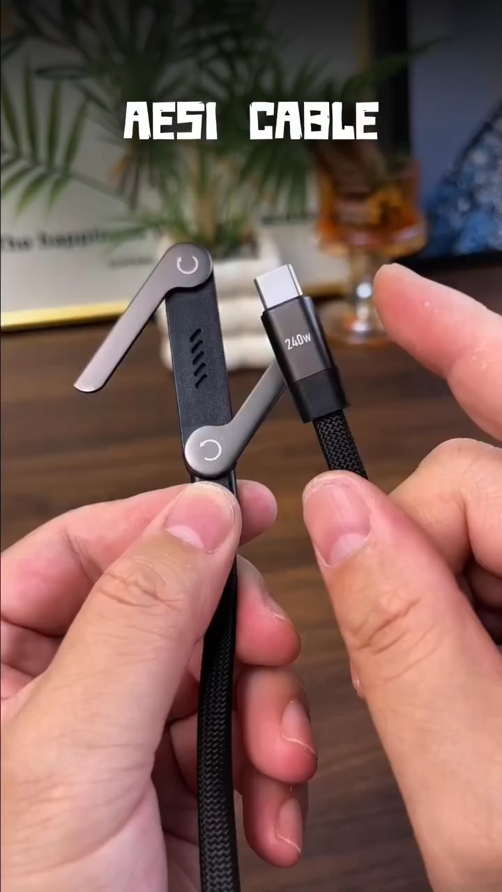 240W 2-in-1 C to C Cable with Phone Stand