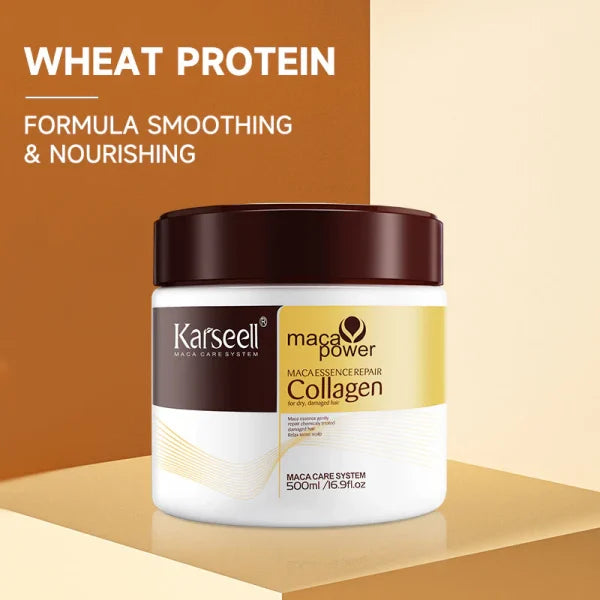 Karseell Hair Mask Collagen Treatment Cream – Argan Oil & Maca Essence, 16.9 Oz 500ml