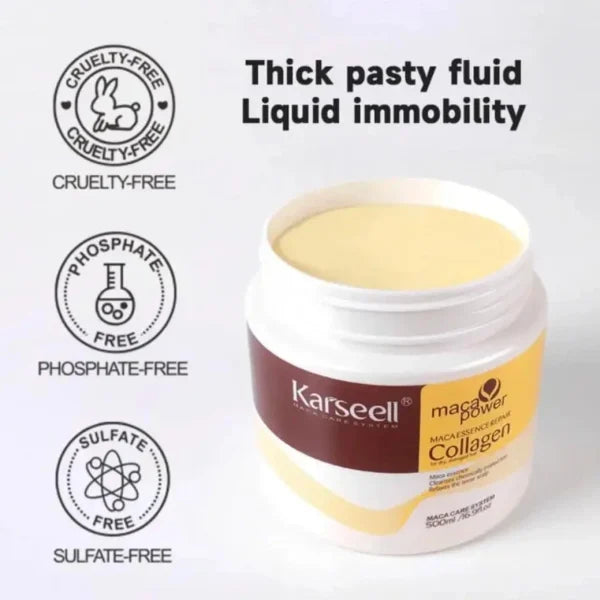 Karseell Hair Mask Collagen Treatment Cream – Argan Oil & Maca Essence, 16.9 Oz 500ml